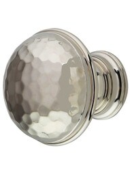 Atherton Hammered Surface Cabinet Knob with Plain Edge - 1 1/4" Diameter